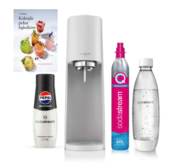 SodaStream Zestaw saturator Terra White+Pepsi Zero+książka z przepisami - 1589971 - zdjęcie